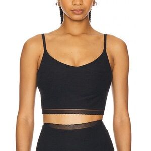 Beyond Yoga Spacedye Crop Top Allure Built in Bra Lace Trim Size XS